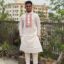 Cotton Dhupian Punjabi With Block Print At Placket/Cuff