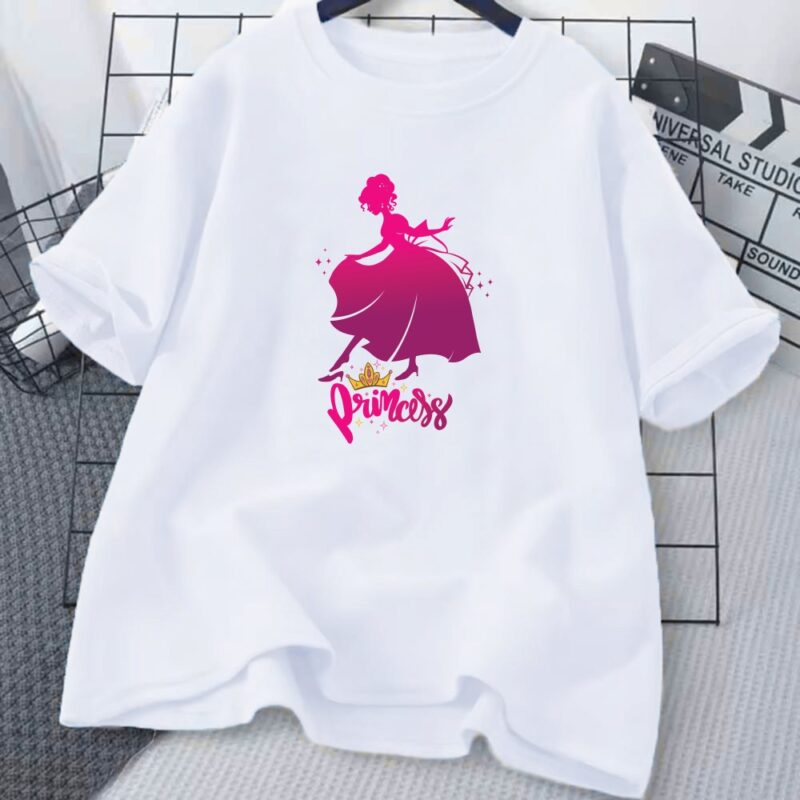 Drop Shoulder Printed Ladies T-shirt