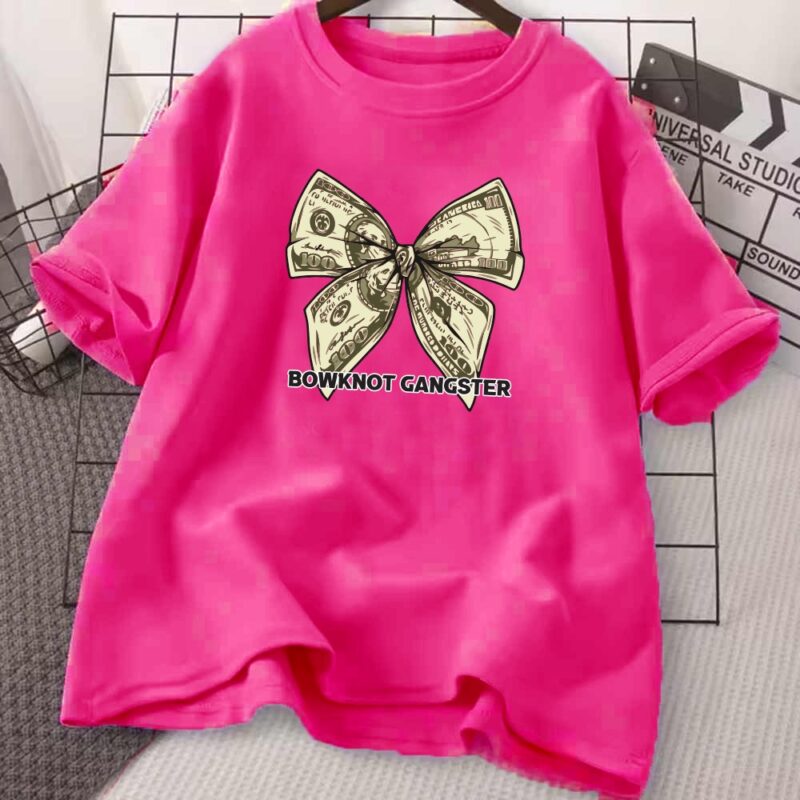 Drop Shoulder Printed Ladies T-shirt