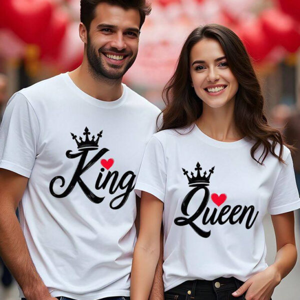 Fashionable Couple Jersey Fabric T-Shirts