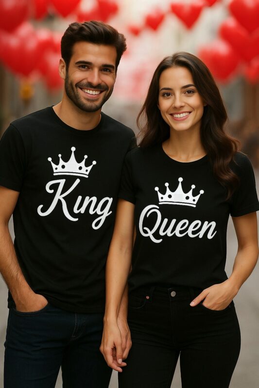 Fashionable Couple Jersey Fabric T-Shirts