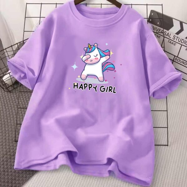 Drop Shoulder Printed Ladies T-shirt
