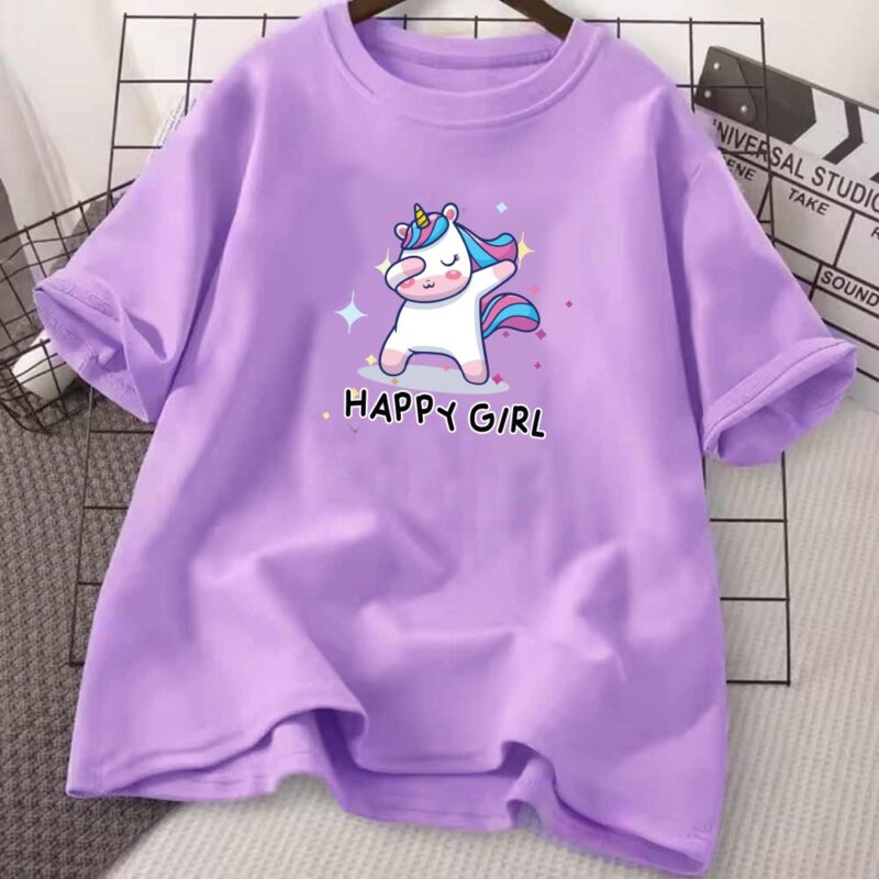 Drop Shoulder Printed Ladies T-shirt