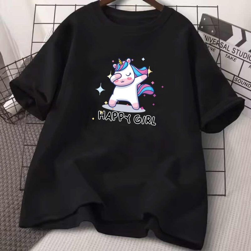 Drop Shoulder Printed Ladies T-shirt