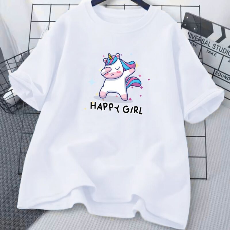 Drop Shoulder Printed Ladies T-shirt