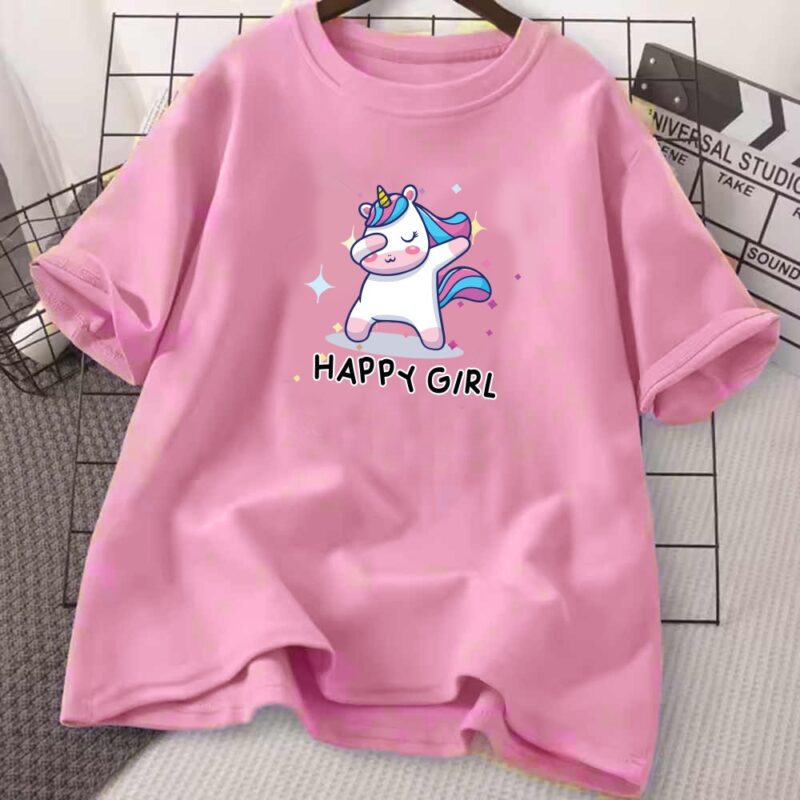 Drop Shoulder Printed Ladies T-shirt