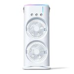 3 in 1 Double Head Led Light Water Spray Portable Ice Mist Cooling Fan Desk Humidifier DC Air Conditioners Mini Air Cooler Fan