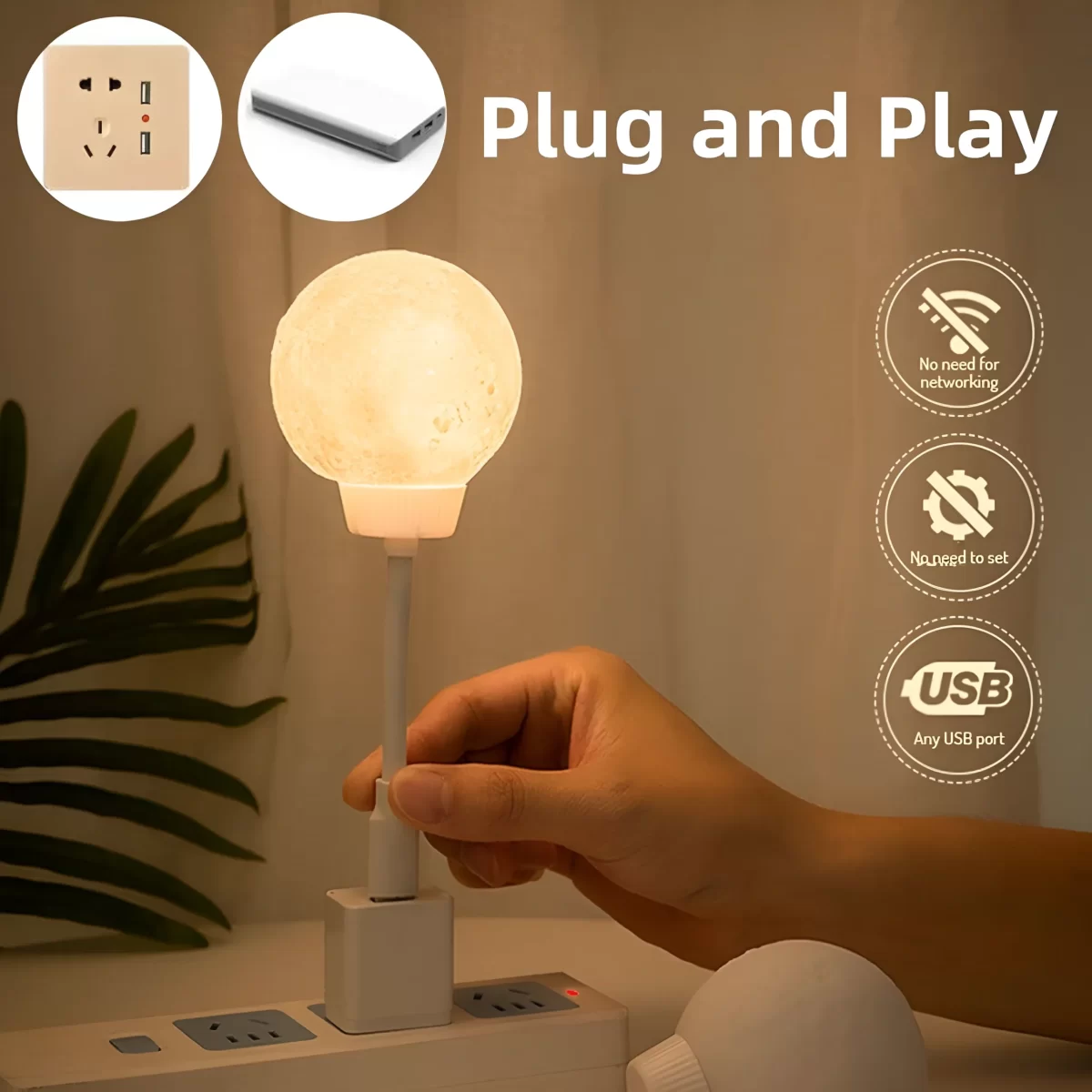 Moon Lamp - Voice Controlled Night Light
