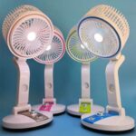 USB Rechargeable Folding LR Fan with LED Light 17 Inch
