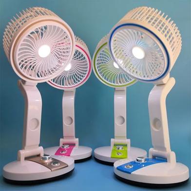 USB Rechargeable Folding LR Fan with LED Light 17 Inch